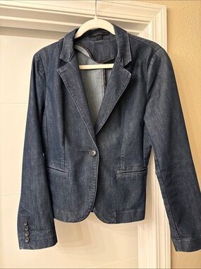 Express Dark Indigo Denim Blazer Jacket